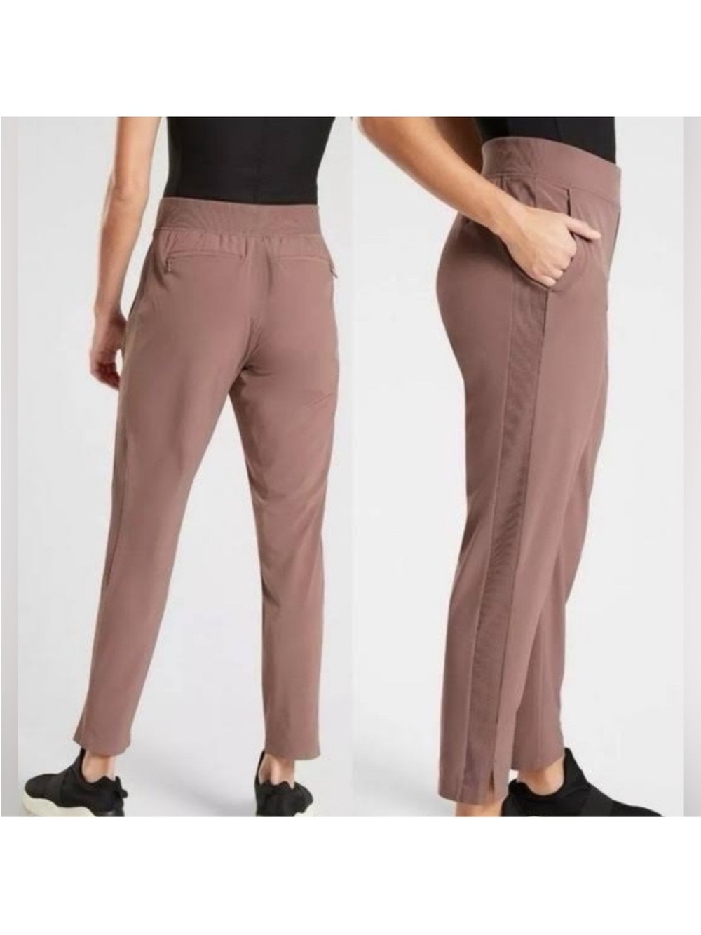Athleta Brooklyn ankle pants Straight-Leg Pull-On Pants Mauve Brown 2